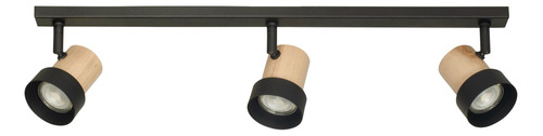 Lampara Plafon Techo Madera Moderno 3 Luces Led Gu10 Vg