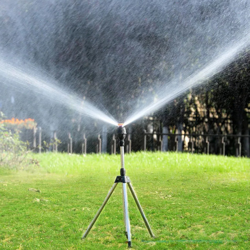 Irrigador Tripé Circular 360 Irrigação Campo Giratório Gramado Jardim