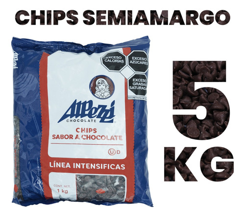 Chips Sabor Chocolate Semiamargo Alpezzi 5 Kg 