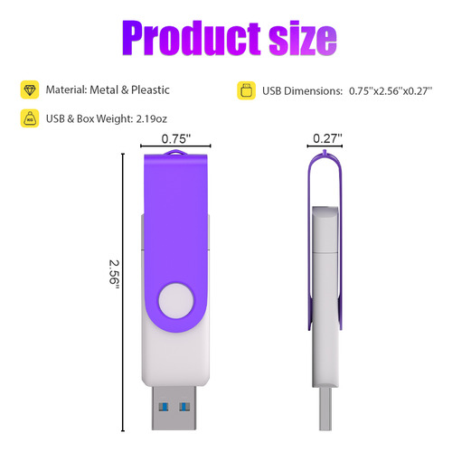 Type-c 2 In 1 Pendrive 64gb Usb 3.0 Memoria Usb De Plástico