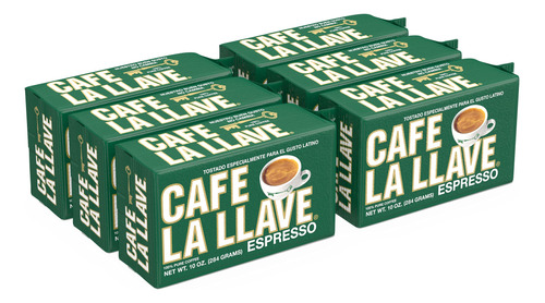 Caf La Llave Espresso, 100% Caf Puro, Molido, Tueste Oscuro