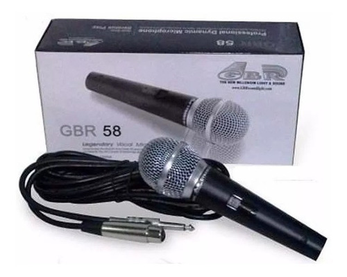 Micrófono Dinámico Gbr Sm-58 Vocal De Mano Con Cable