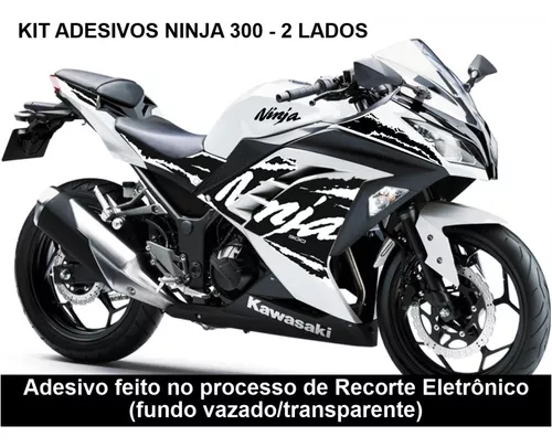 Kit Adesivos Kawasaki Ninja 300 2023 Branco Cód.2