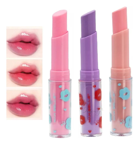 Labial Mágico Hidratante Balsamo Cambia Color Según Ph 3pcs