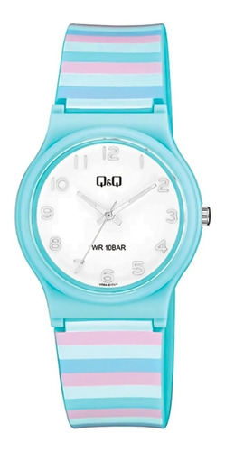 Reloj Q&q Dama V06a 012vy Azul Sumergible 100m