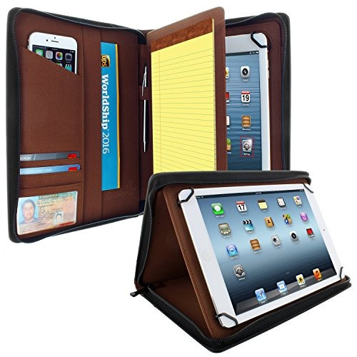 Khomo Universal Tablet Padfolio Zippered Case For 8.5