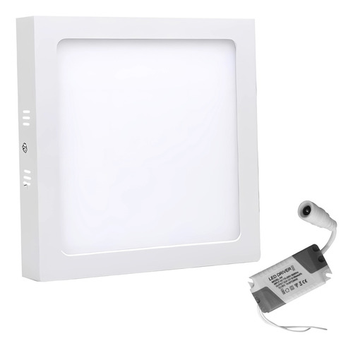 Panel Plafon Led 18w Luz Fria Para Aplicar Cuadrado Exterior