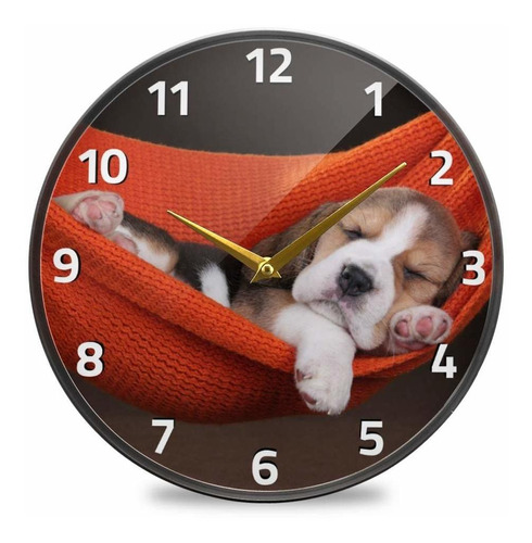 Animal Perro Beagle Cachorro Reloj De Pared Con Pilas S...