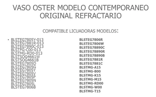 LICUADORA OSTER 14 VEL/ VASO VIDRIO MOD. 6608 – Comercial Emanuel