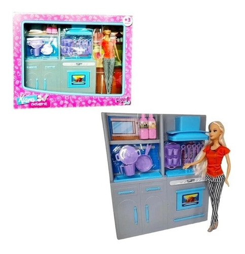 Muñeca Kiara Cocinera Con Accesorios Mueble Poppi Doll 7137