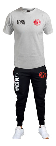 Conjunto Remera Y Pantalon Jogging De River Plate Carp 01