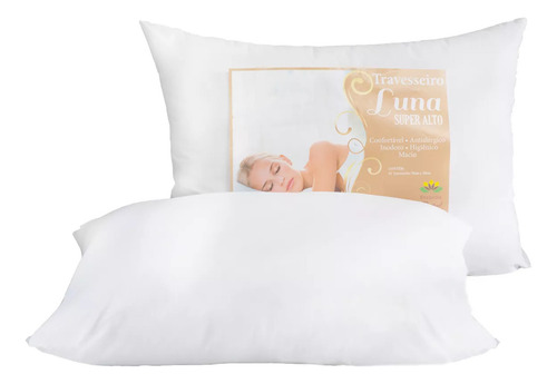 Travesseiro luna percal Casa Laura Enxovais alto padrão com fibra de silicone super macio aconchegante confortável antialérgico lavável luxo