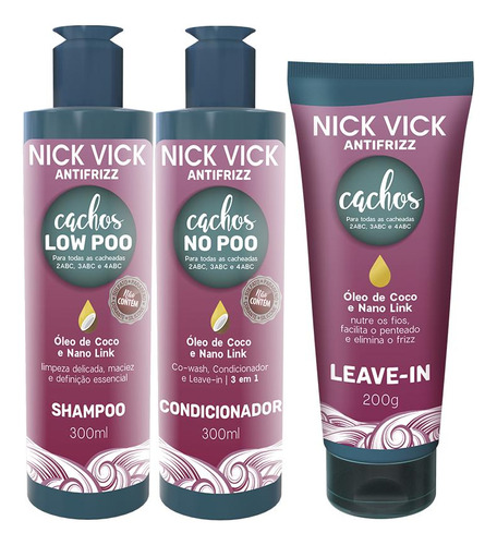 Kit Cachos Nick Vick Antifrizz (3 Produtos)