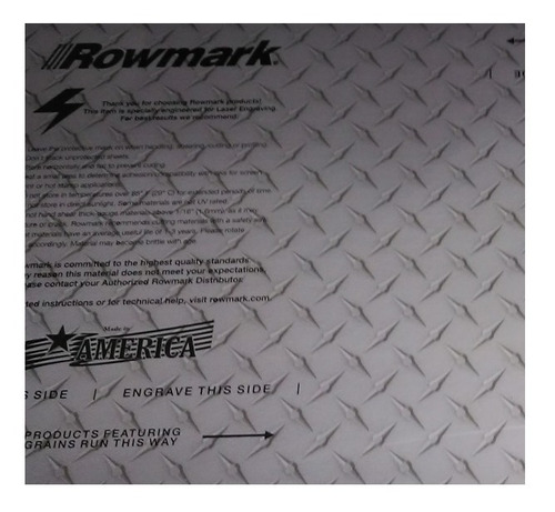 Plástico Bicapa Laserable Rowmark Fusiongrafix 123x61cm Dacn