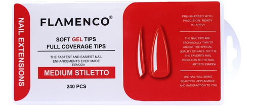 Soft Gel Tips Cobertura Completa Flamenco - 240pcs