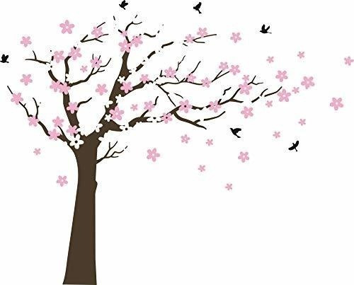 Adhesivo Decorativo Para Diseño De Arbol De Cerezo Con Flo