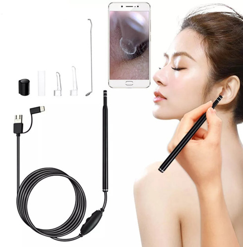Camera Endoscopio Otoscopio Limpar Ver Ouvido No Celular Pc 2.5v