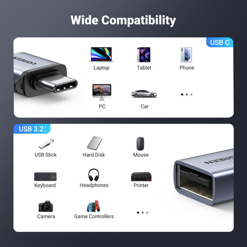 Adaptador Usb A Usb C Ugreen Usb C Macho A Usb 3.2 Hembra
