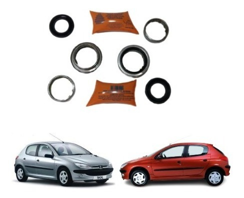 Imagem 5 de 10 de 2 Kit's Rolamento Eixo Traseiro Peugeot206/207 C/barra 47mm