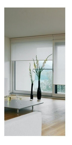 Cortina Roller Screen Blanco 1.00 X 2,20  Soportes De Metal