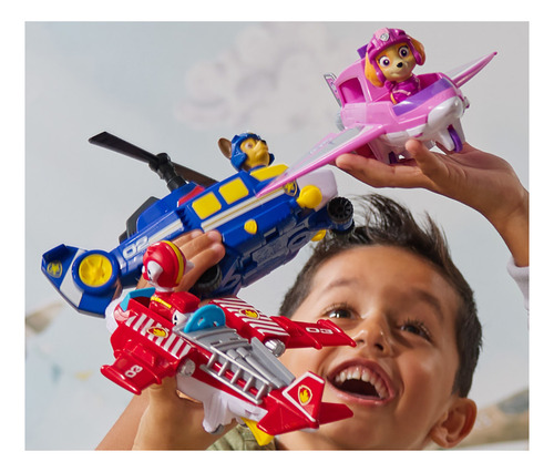 Paw Patrol: Air Rescue, Figura De Acción De Marshall Y Avión Hero Hydro Plane Con Lanzador De Proyectiles Y 2 Proyectiles, Juguetes Para Niños Y Niñas A Partir De 3 Años
