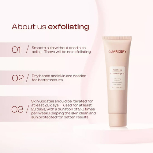 Q-gel Exfoliante Quarxery, Gel Exfoliante Suave, 2 Unidades.