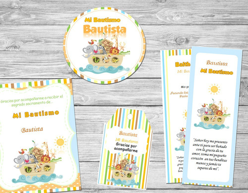 Kit Imprimible Arca De Noé Bautismo Primer Añito Baby Shower