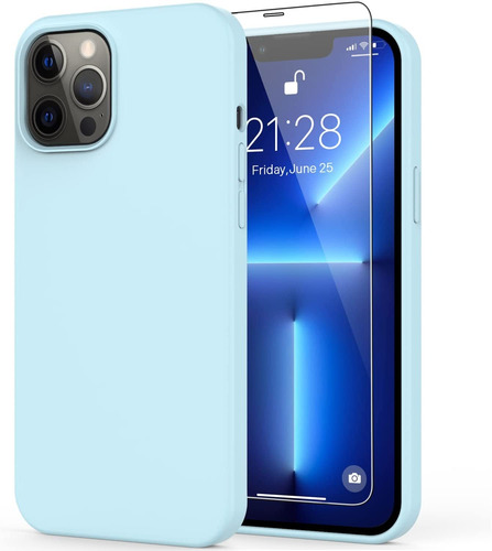 Funda + Vidrio De Regalo Para iPhone 13 Pro Max(azul Hielo)