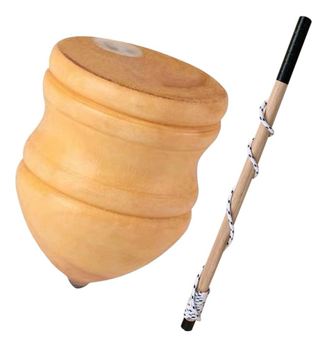 Trompos De Madera Clásicos 8 Pulgadas Con Varilla De 50 Cm