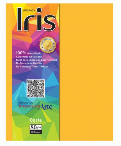 Hojas Iris Minipack Carta Oro Viejo 2x Pqte* 20 Hojas