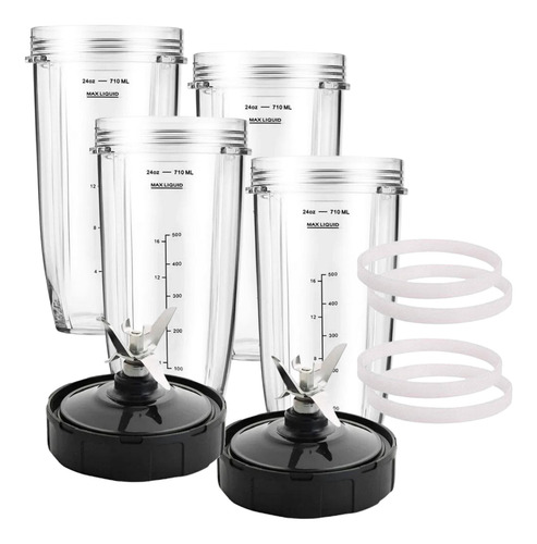Ninja 2 Aspa 6 Aletas Hembra, 4 Vasos 24oz Y Empaques