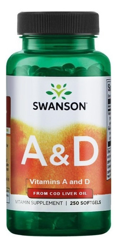 Swanson Vitaminas A & D 250 Sgels Sabor Sin Sabor