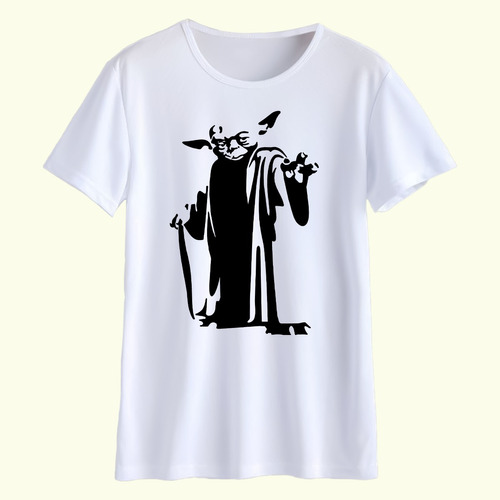 Remera Star Wars Maestro Yoda Logo Estampada Sublimada