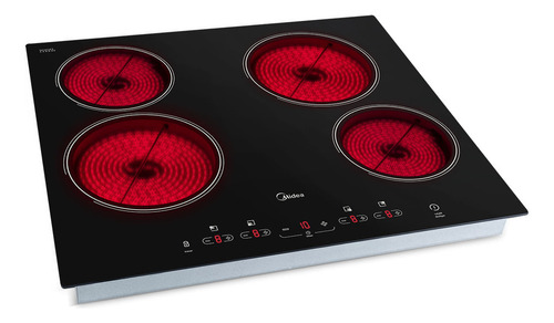 Cooktop Elétrico Midea Vitrocerâmico 4 Bocas Cor Preto
