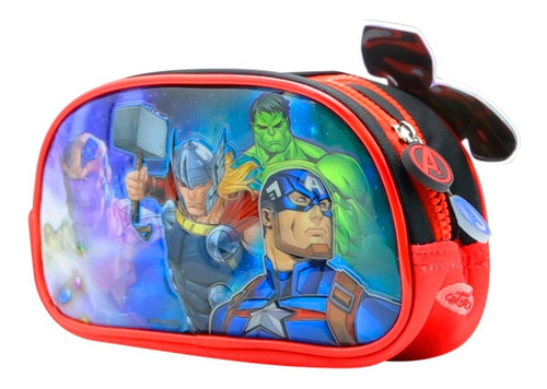 Imagen 4 de 7 de Cartuchera Pvc 2 Cierres Avengers Vs Thanos Sp867 Cresko