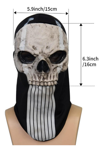 Máscara Protectora De Látex Horror Ghost Skull Call Headgear