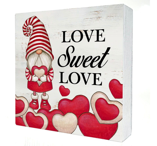 Cartel Madera Tematica San Valentin Texto Ingl  Love Sweet