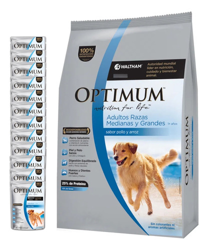 Alimento Optimum Perro Adulto Raza Mediana Y Grande - 15 Kg