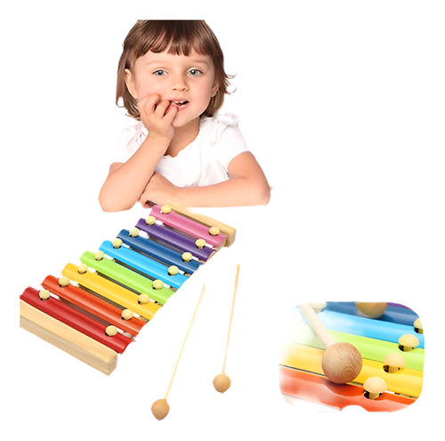 Bebé Juguetes 8 Notas Musicales Xilófono Piano Instrumento D