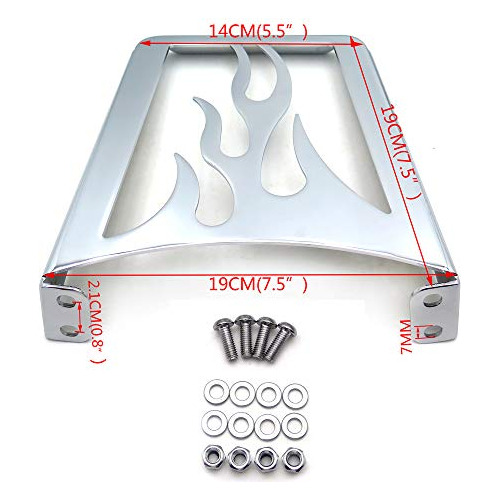 Mt155-f-cd Chrome Flame Sissy Bar Portaequipajes Compat...