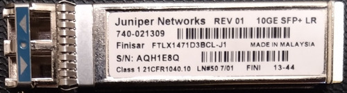 Transceptor 1310nm Sfp+ - Finisar - Ftlx1471d3bcl - 10gb