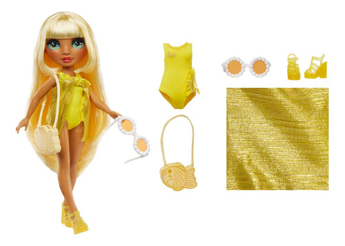 Rainbow High Sunny Muñeca De Moda Traje De Baño Amarillo 4+