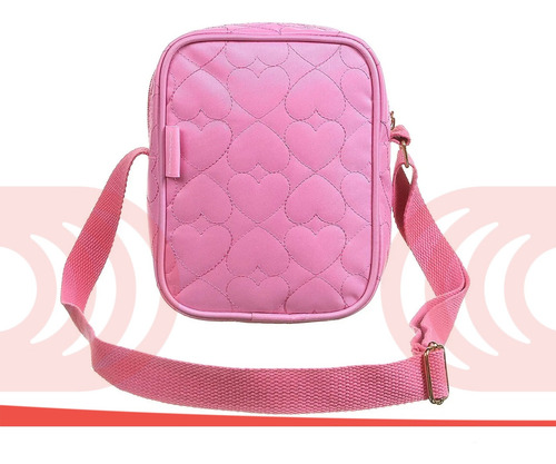Imagem 3 de 4 de Bolsa Transversal Casual Juvenil Capricho Love Rosa Bebê