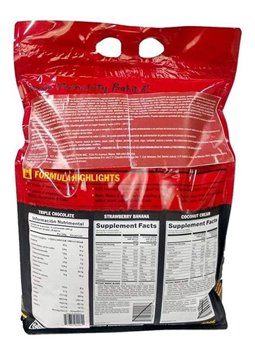 Suplemento en polvo Mutant Mass carbohidratos sabor strawberry banana en sachet de 6.8kg