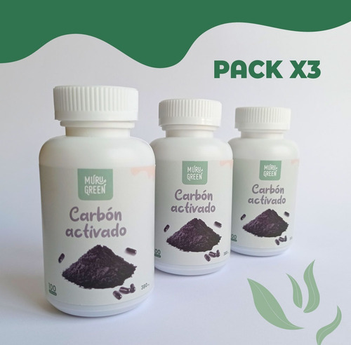Pack De 03 Frascos De Carbon Activado 