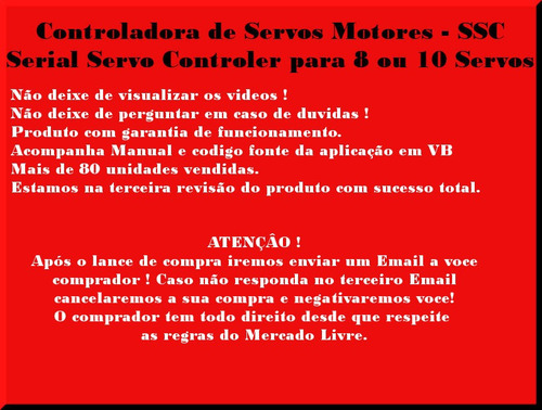 Imagem 7 de 10 de Controlador Servo 8 Canais Robótica Robô Automação Pic Rc
