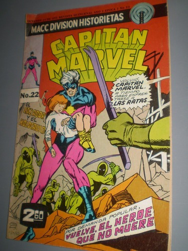 Capitan Marvel Nº 22 Antiguo Comic Macc Division Historieta