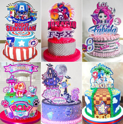 Imagen 5 de 10 de Topper Para Tortas + 20 Minitoppers Ponquesitos + Afiche