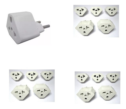 Imagem 4 de 5 de Kit 05un Adaptador De Tomada Padrão Novo E Antigo Universal