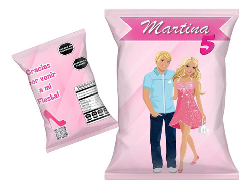 Bolsitas Golosineras Chips Bags Barbie X40 Cumpleaños